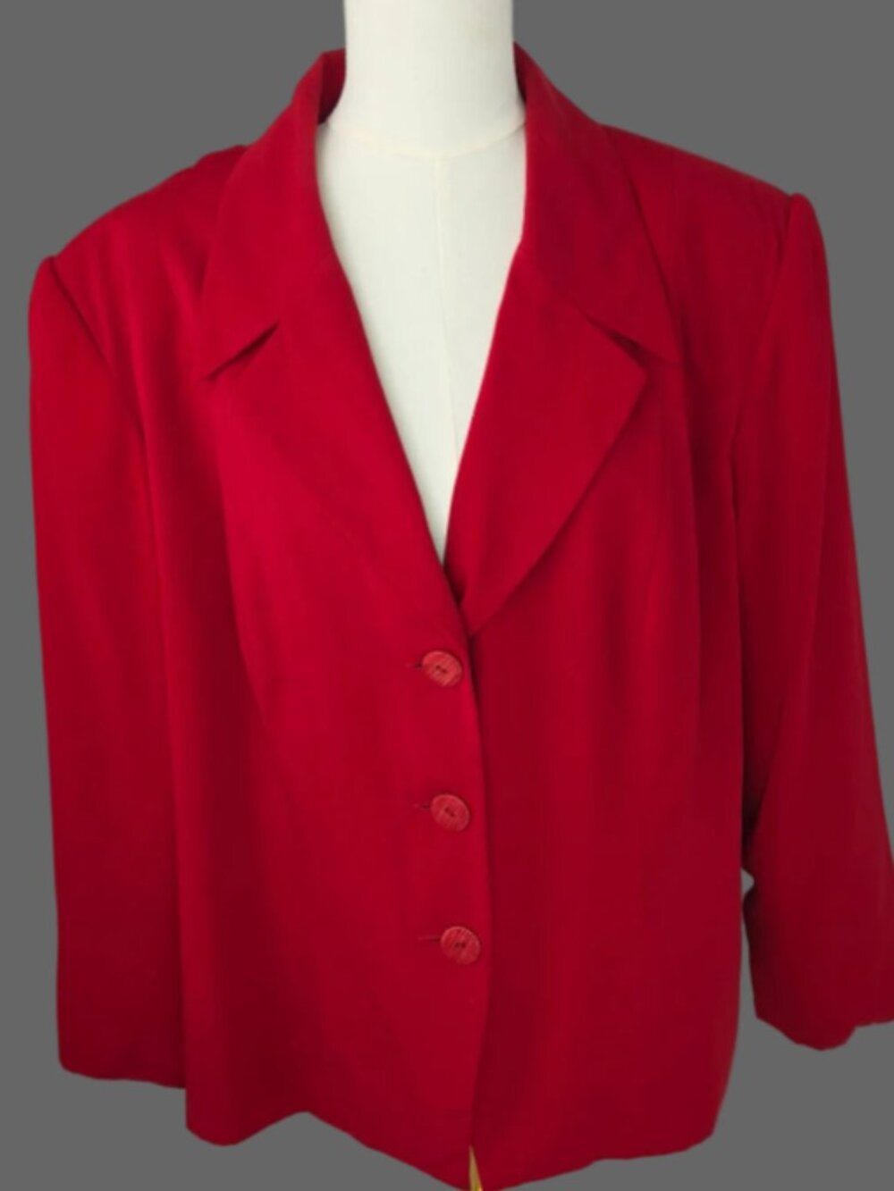 Maggie McNaughton Vintage Red Blazer Women’s 18W Plus Size 3 Button